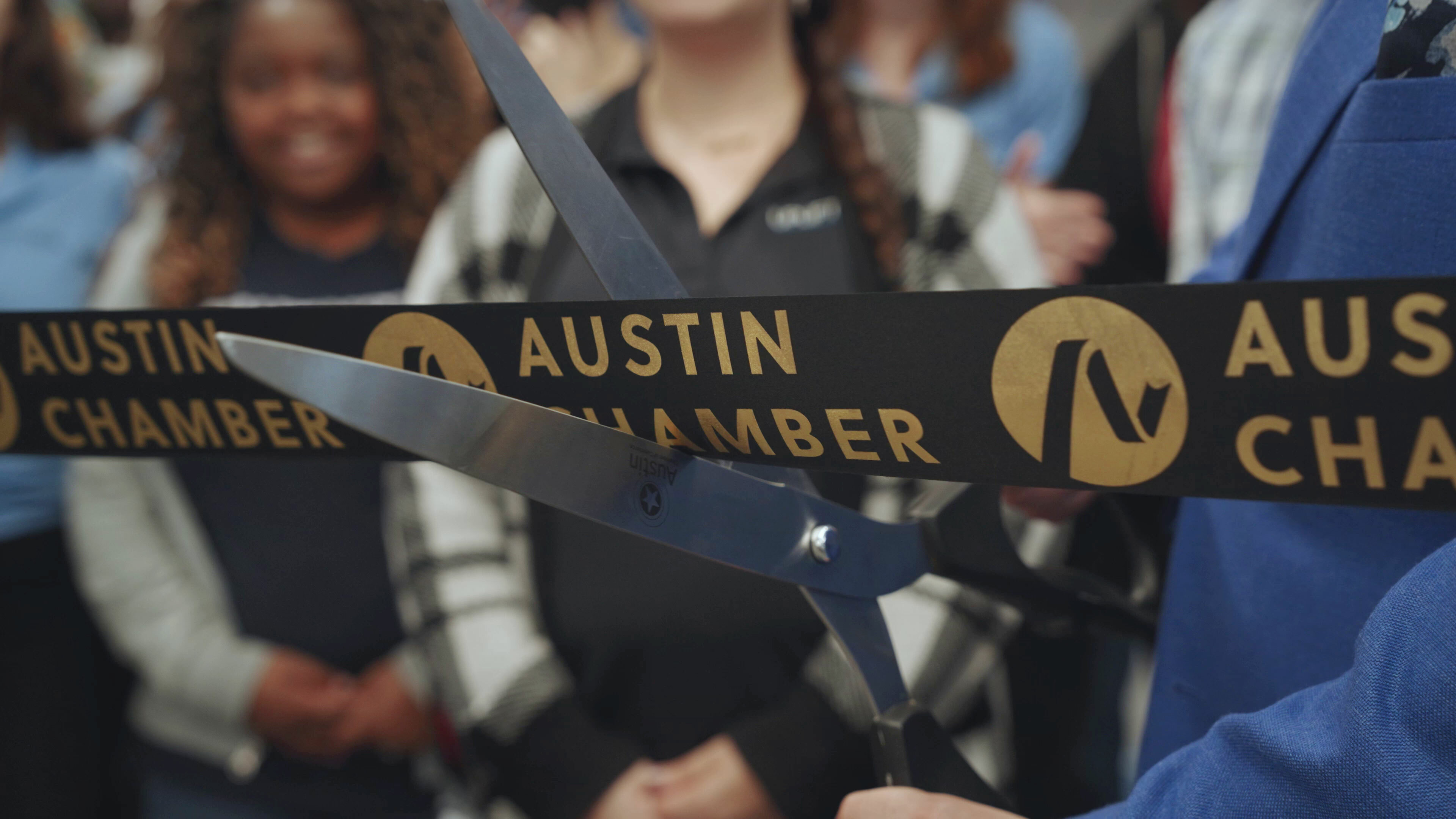 Giant Ribbon-Cutting Scissors and Texas