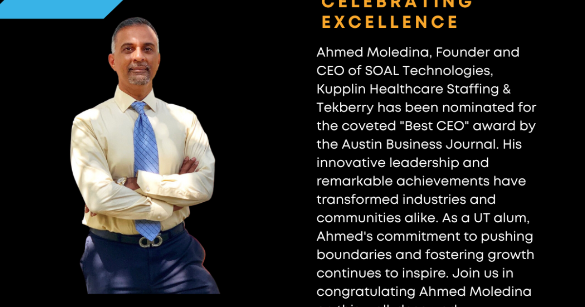 SOAL Technologies' Founder and CEO Ahmed… | Austin Chamber of Commerce